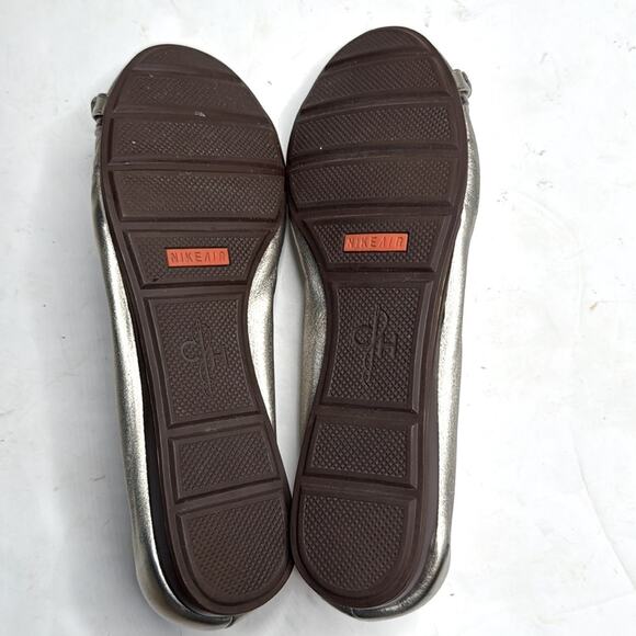 Cole Haan NikeAir Ballet Buckle Gold & Cocoa Brown Flats Slip On S-379 Sz 9 - Picture 8 of 9
